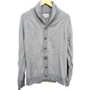 Grey Gray Mock Neck Goodfellow Men's L Sweater Preppy Costal Button Front